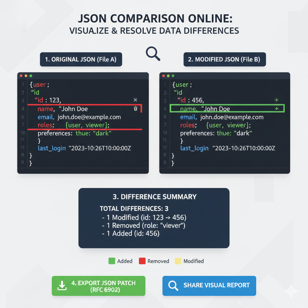 json comparision online data diff